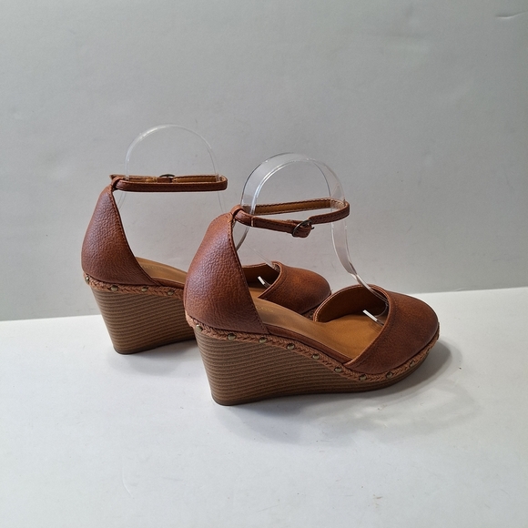 Maurices NEW Preppy Brown Vegan Leather Platform Wedge Heels Size 7.5 - Picture 5 of 15